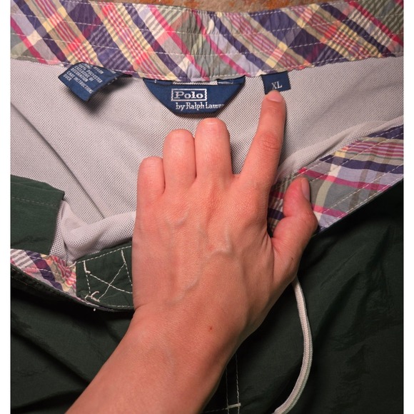 Polo Ralph Lauren XL Green Swim Trunks Shorts Plaid Lined Pocket - Picture 3 of 5